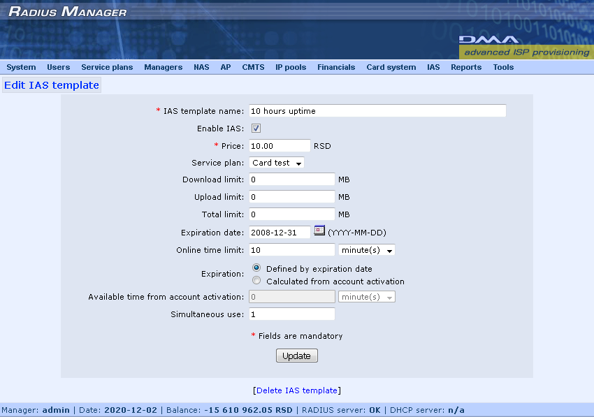 DMA Radius Manager v 4.9.1 - Image 6
