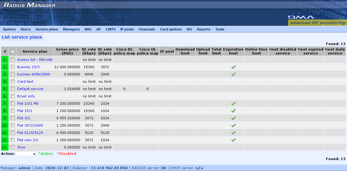 DMA Radius Manager v 4.9.1 - Image 14